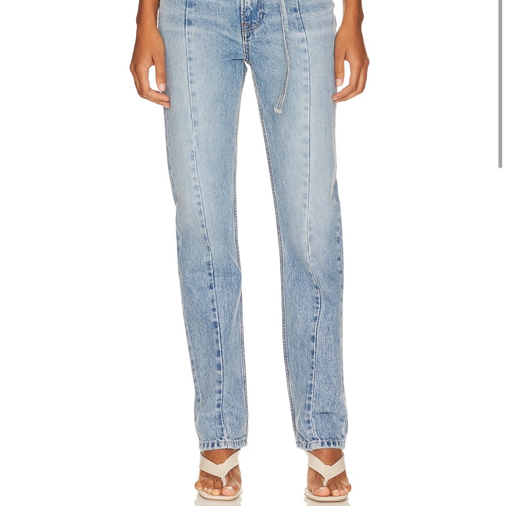 Adriana Belted Frayed Waist Slim Straight in Bisbee